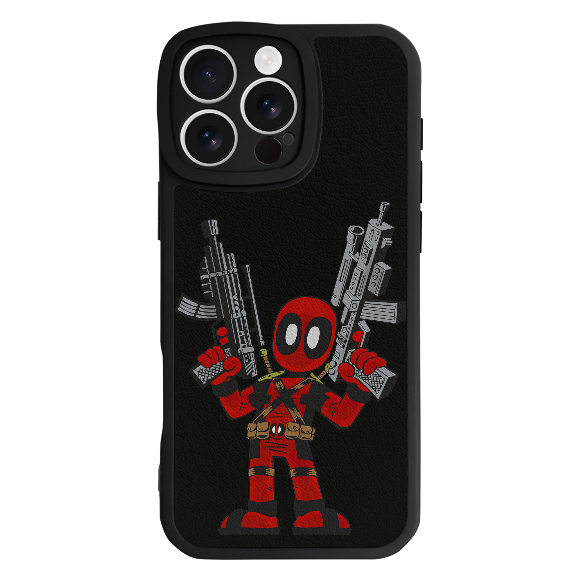 （画像用） Deadpool デッドプール 【iPhone 16シリーズ対応】シリコンスマホケース（レザー調） 材質：シリコン